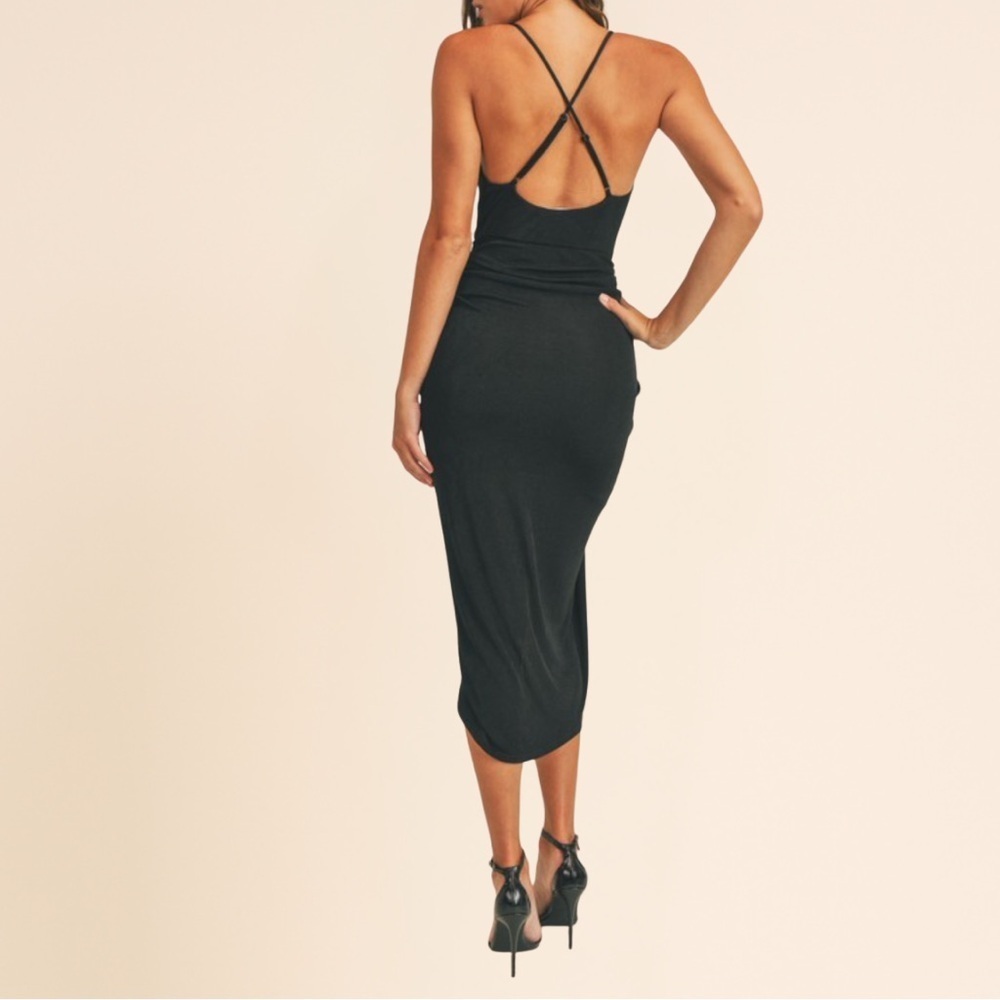 Chic Black Midi Dress for Women - Picture 3 of 6